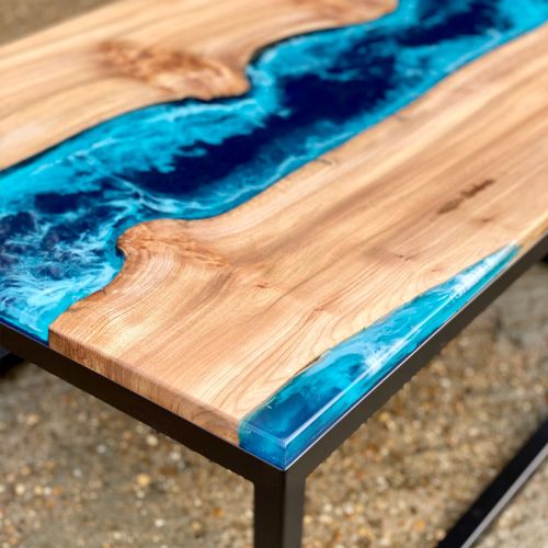 River Coffee Table in Elm Deep Sea Art