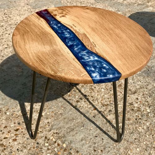 Oak Resin River Side Table 1