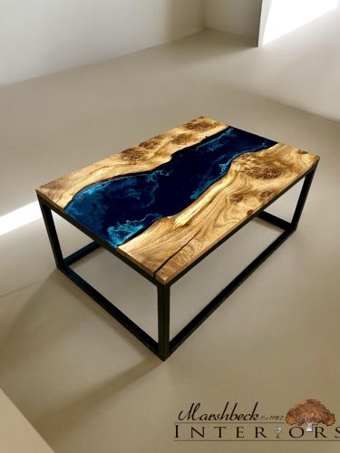 Burr Elm & Deep Sea Coffee Table