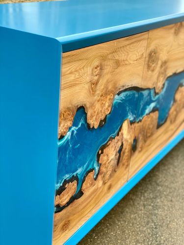 River Sideboard Elm & Ocean Art Custom Paint