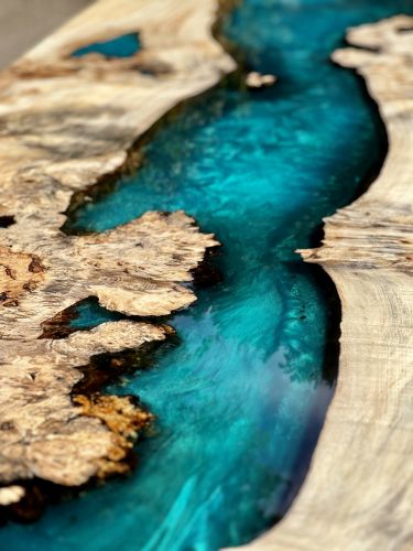 Burr Chestnut Lagoon Dining Table