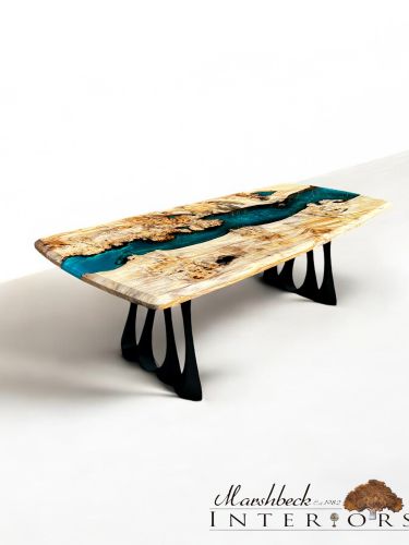 Burr Chestnut Lagoon Dining Table