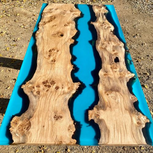 Oak & Glacier Blue River Dining Table