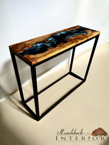 Elm & Deep Sea Resin Console Table