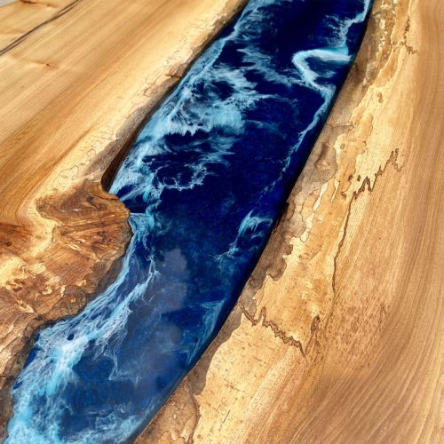 Live Edge Elm & Deep Sea River Table