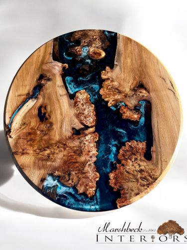 Burr Elm Oval River Dining Table
