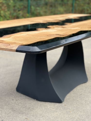 Oak & Black River Dining Table