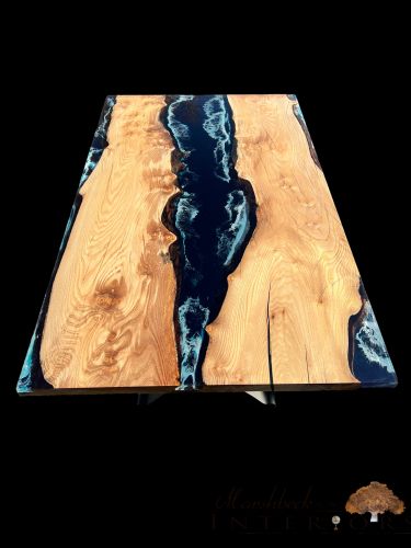 Elm & Midnight Sea River Dining Table