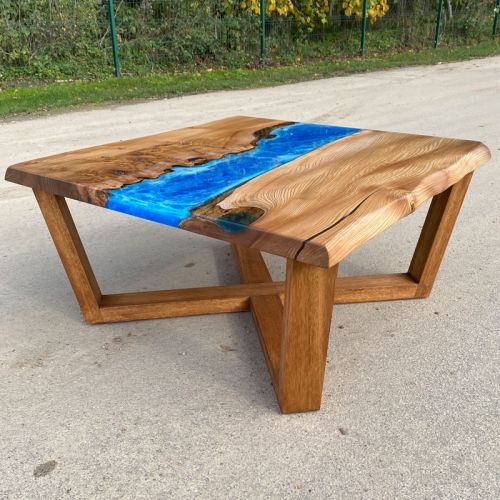 Elm & Ocean Art Square River Coffee Table