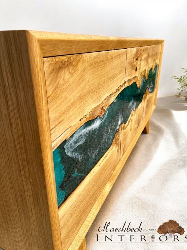 River Sideboard Oak & Lagoon Blue