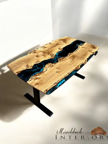 Burr Oak Sit/Stand Electric River Desk