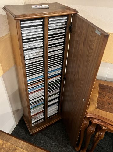 Burr Walnut CD Cabinet