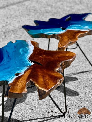 Teak & Ocean Art Coffee Table