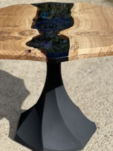 Oak & Galaxy Resin Dining Table