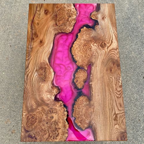 Burr Elm & Hot Pink River Coffee Table