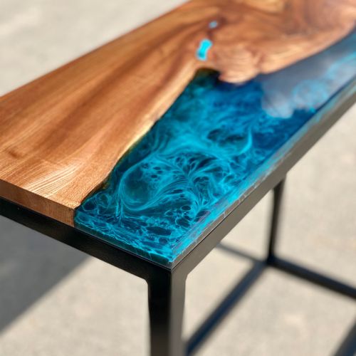 Galactic Burr Elm River Console Table