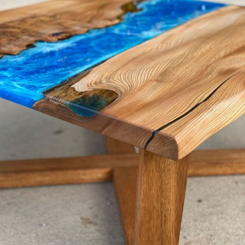 Elm & Ocean Art Square River Coffee Table