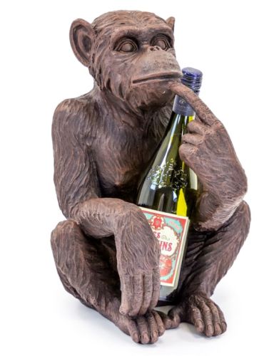 Bronze Effect Sitting Monkey Figure / Bottle Holder