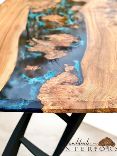 Burr Elm Islands River Dining Table