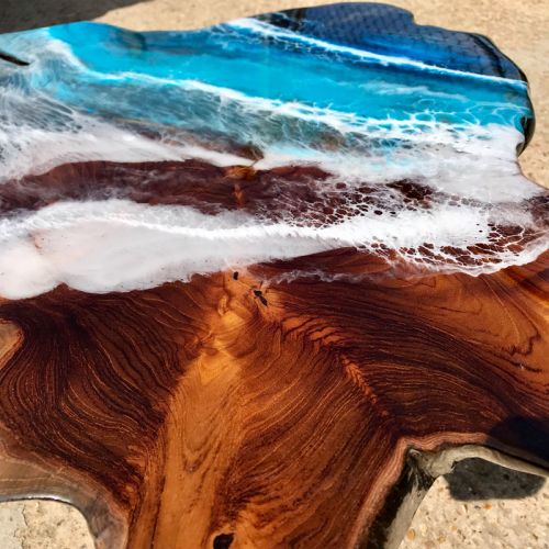 Teak & Resin Ocean Art CoffeeTable 5