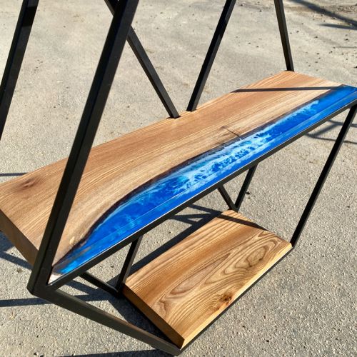 Hex Wall Shelf with River Shelves