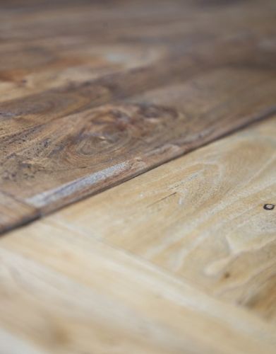 Reclaimed Solid Dark Elm Extending Dining Table