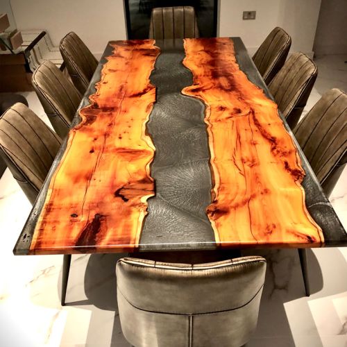 Yew & Hyper Silver River Dining Table