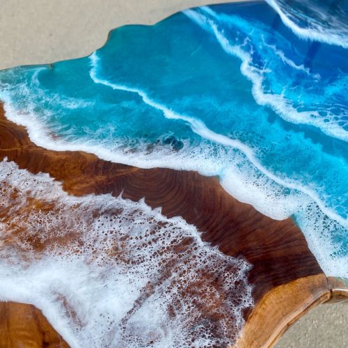 Teak & Ocean Art Coffee Table