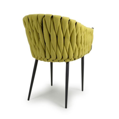 Pandora Yellow Linen Effect Dining Chair