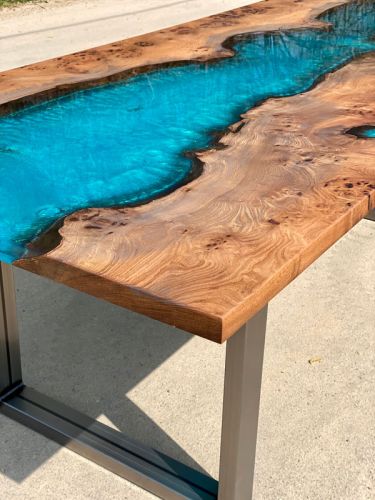 Character Elm Reef Blue Resin Dining Table