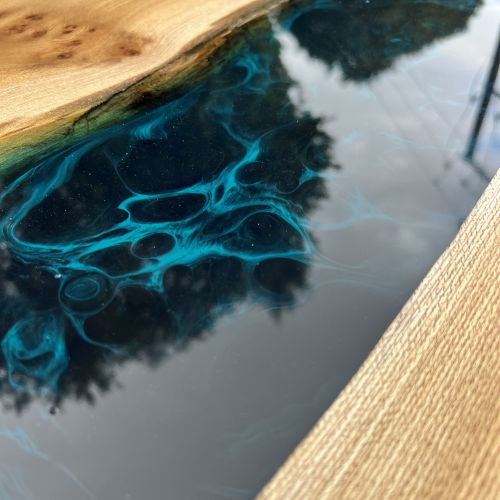 Elm & Galactic Blue Resin River Bar