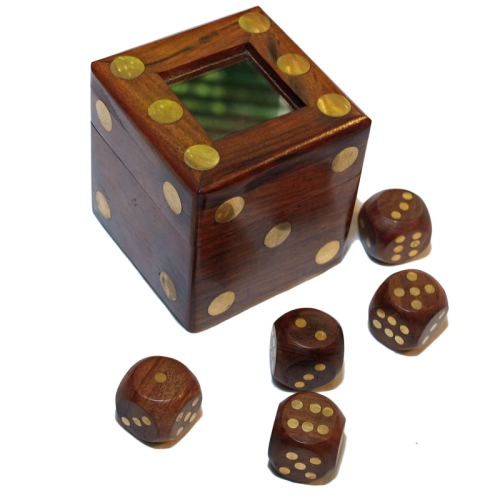 Classic Rosewood Dice Set in Dice Box