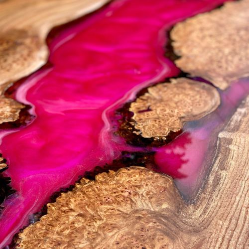 Burr Elm & Hot Pink River Coffee Table