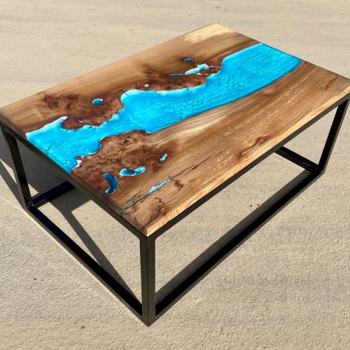 Cracked Glacier Elm & Resin Coffee Table