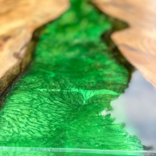 Elm & Kryptonite Green Resin River Dining Table