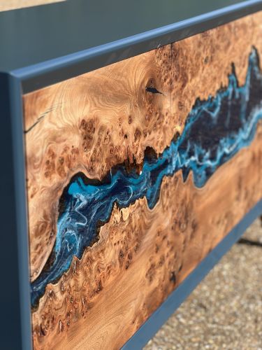 River Sideboard Burr Elm & Ocean Doors