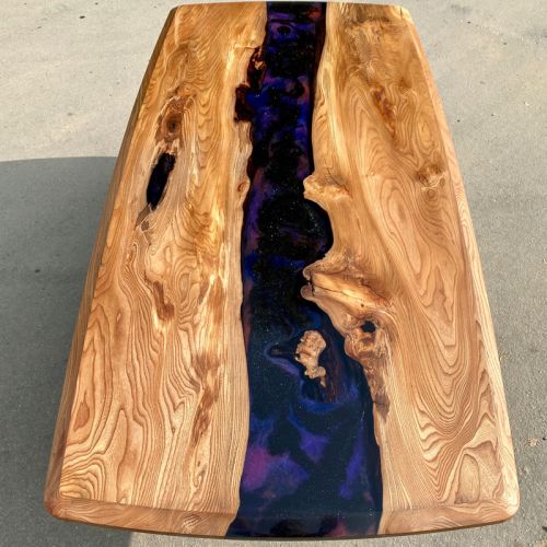 Elm & Resin Galaxy River Dining Table