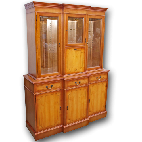 Antique Reproduction 55 Breakfront Regency Cocktail Cabinet