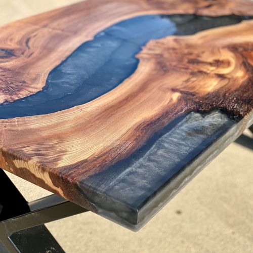 Elm & Terminator Silver Resin River Coffee Table