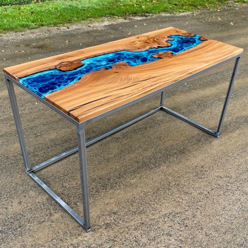 River Desk in Burr Elm Deep Sea Art