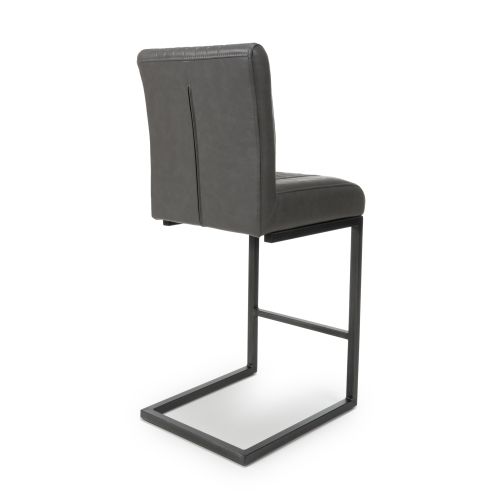 Archer Cantilever Leather Effect Bar Stool, Grey