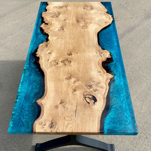 Single Slab Oak River Desk