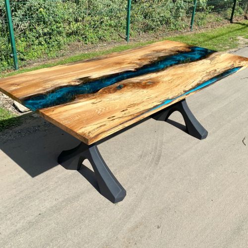 Galactic Blue & Elm River Dining Table