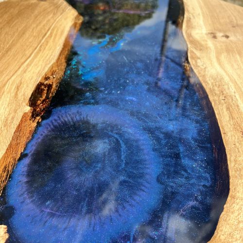 Oak & Galaxy Resin Dining Table