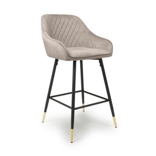 Savanna Brushed Velvet Bar Stool, Mink