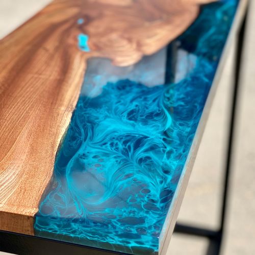 Galactic Burr Elm River Console Table