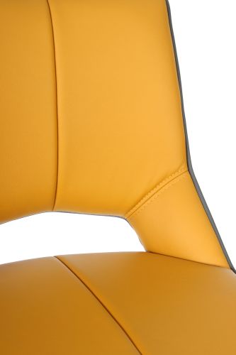 Mako Swivel Self-returning Leather Effect Bar Stool, Yellow