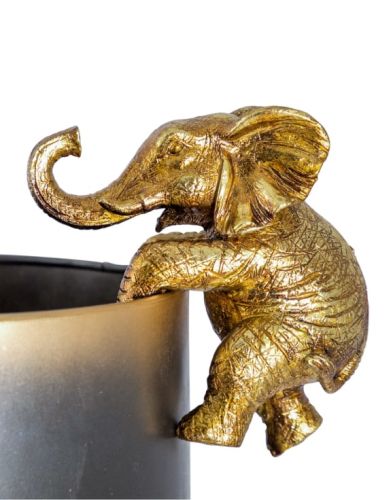 Gold Hanging Elephant Pot Decor