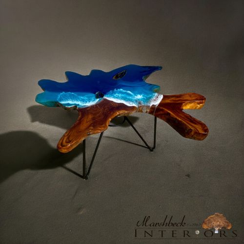 Teak & Ocean Art Coffee Table