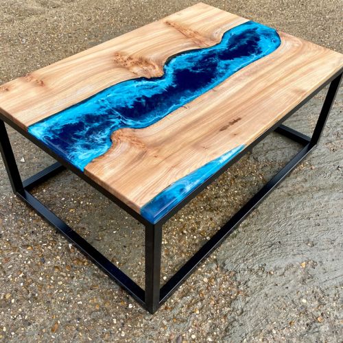 River Coffee Table in Elm Deep Sea Art